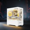 RX-195A White (Glass) Gaming PC Casing - Compact & Sleek