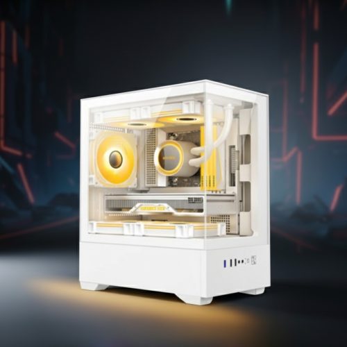 RX-195A White (Glass) Gaming PC Casing - Compact & Sleek